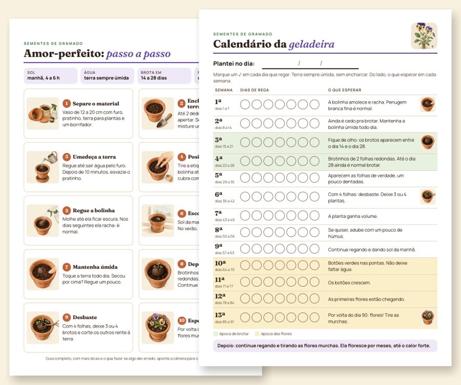 Miniatura da folha pra imprimir: passo a passo ilustrado e calendário da geladeira
